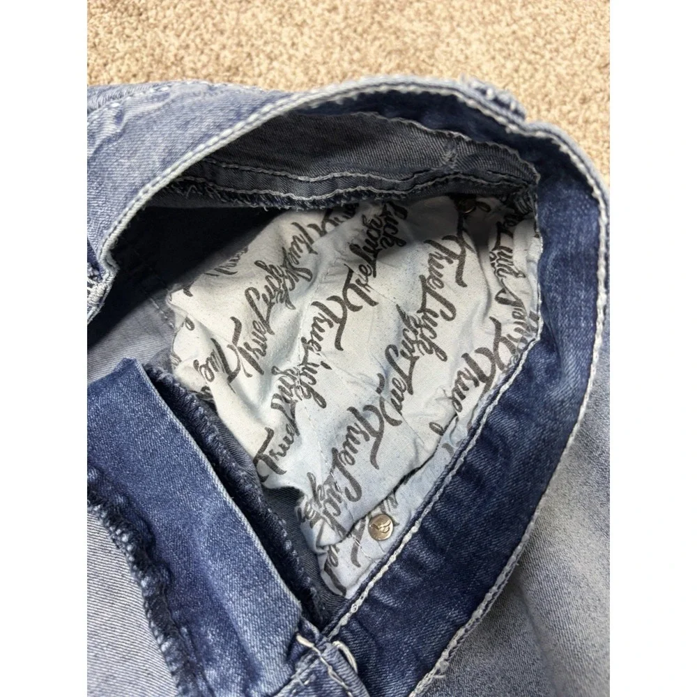 True Luck Mens Premium Denim Straight Stretch Casual Jeans Size 34x30 - Picture 6 of 8